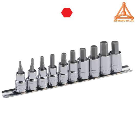 BS-310HS bộ khẩu, tuýp 3/8 đầu vít lục giác hệ inch 10 chiếc