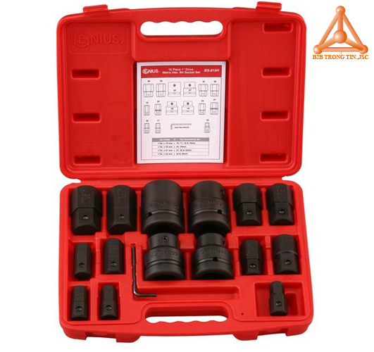BS-816H bộ khẩu, tuýp 1 inch đầu vít lục giác hệ mét hãng Genius