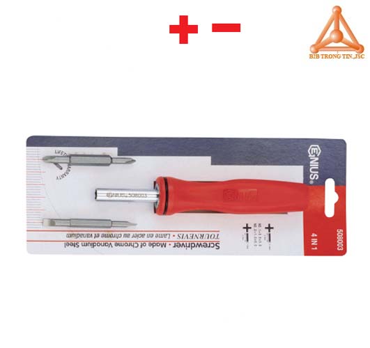 Bộ tuốc nơ vít 4 trong 1 đầu 2 cạnh và 4 cạnh hãng genius