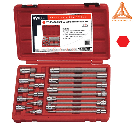 BS-320HMX bộ khẩu đầu vít lục giác 20 chiếc hãng genius