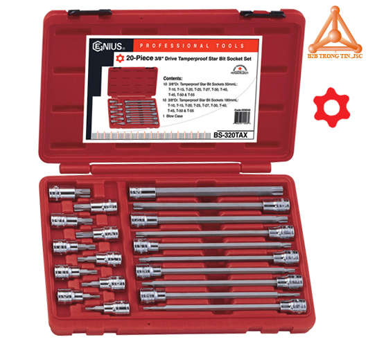 BS-320TAX bộ tuýp đầu vít hoa thị lỗ 6 đỉnh hãng Genius