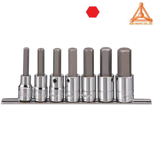 BS-407H Bộ đầu tuýp 1/2 ra đầu vít lục giác 7 chiếc hệ inch hãng Genius