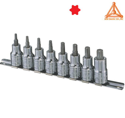 BS-408T Bộ khẩu, típ 1/2 ra đầu vít hình hoa thị 8 chiếc hãng Genius