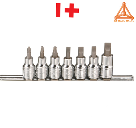 BS-407P bộ tuýp 1/2 ra đầu tua vít hai cạnh, bốn cạnh 7 chi tiết hãng Genius