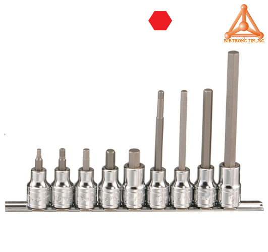 BS-409L bộ khẩu, tuýp 1/2 ra đầu vít lục giác 9 chiếc hãng Genius