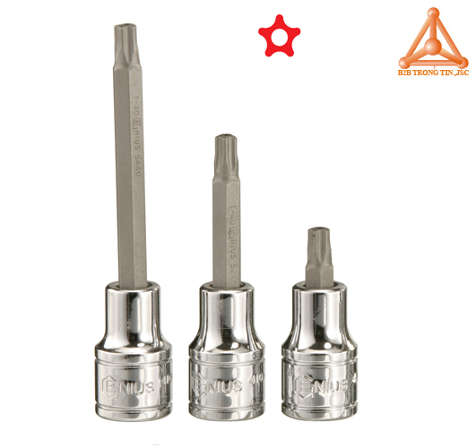 Đầu khẩu, tuýp 1/2 ra đầu vít hoa thị lỗ 5 đỉnh hãng Genius
