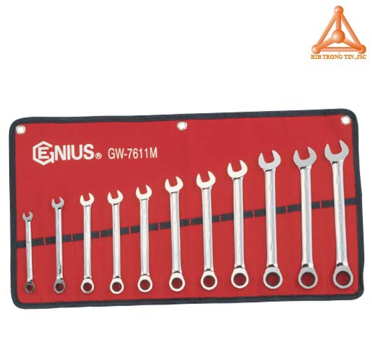 Bộ cờ lê vòng miệng tự lắc hãng Genius
