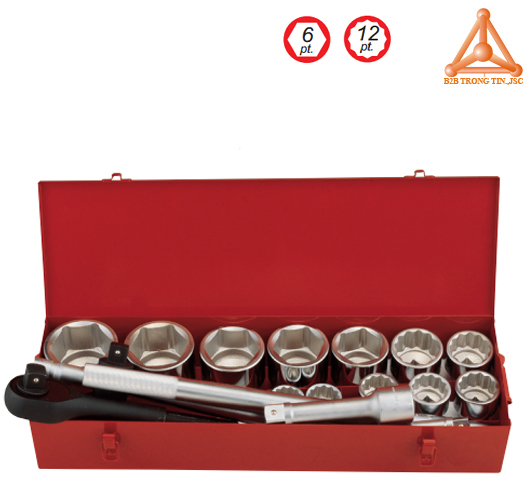 Bộ khẩu tay vặn 1 inch 16 chiếc hệ mét hãng Genius