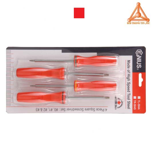 Bộ tuốc nơ vít đầu vuông tay cầm nhựa hãng Genius